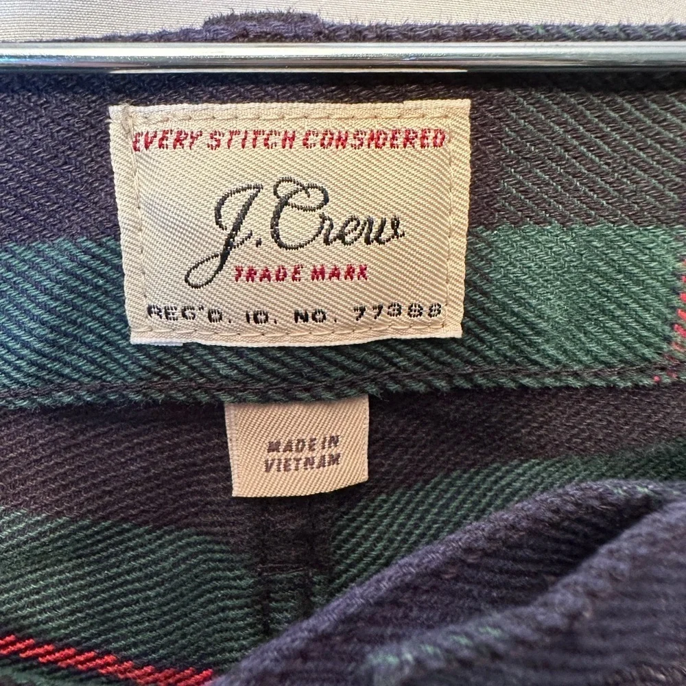 J. Crew Size 31x30 Classic Straight Tartan Plaid Jeans‎ Men’s Green Blue Plaid